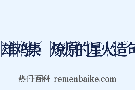 雄鸡集·燎原的星火造句是什么意思的图片